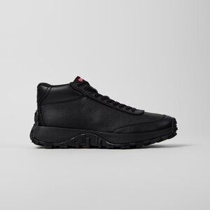 Drift Trail Black Leather Sneaker Booties for Women.